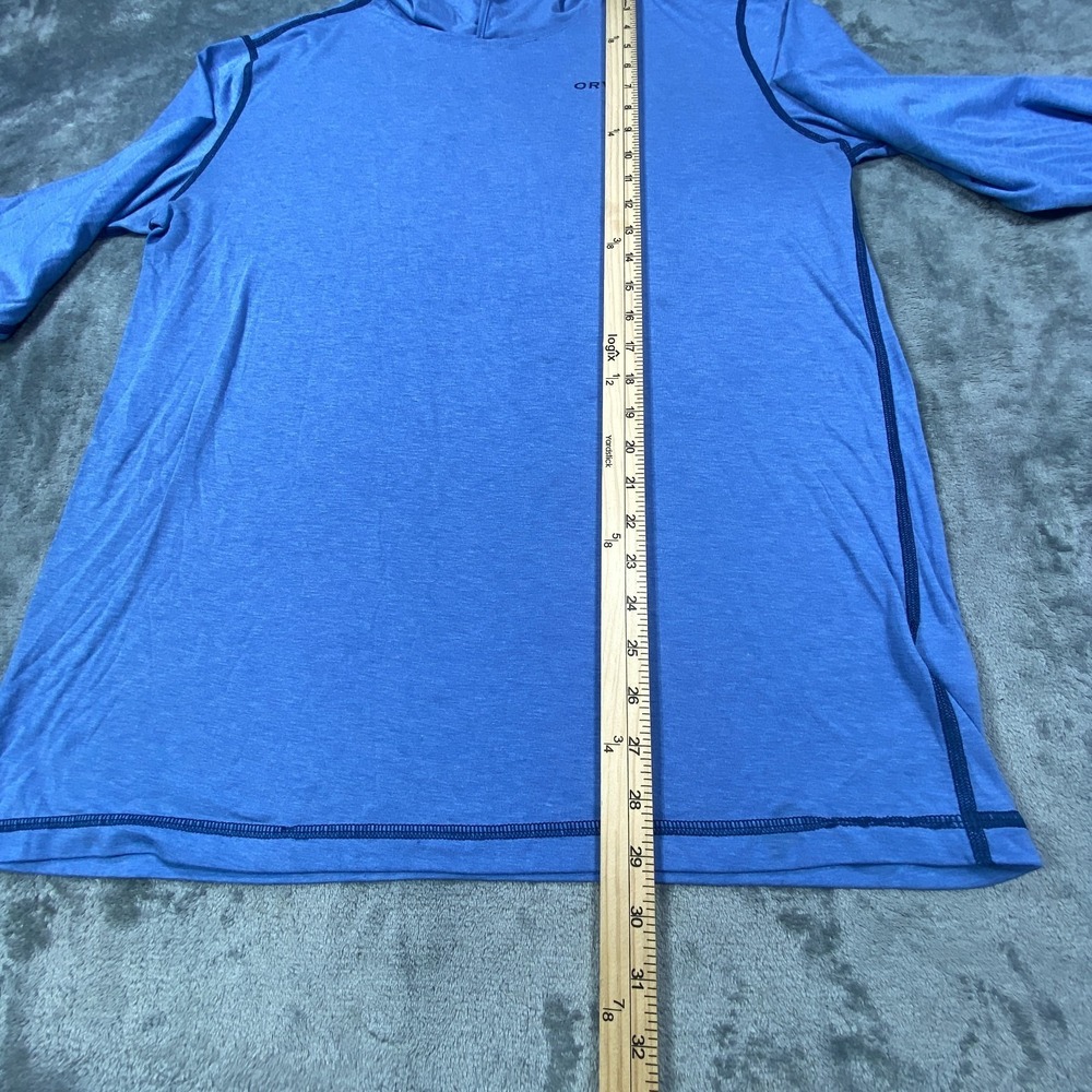 Orvis Hoodie Mens Medium Blue Pullover Long Sleeve Contrast Stitch Outdoor Fish - Picture 4 of 9